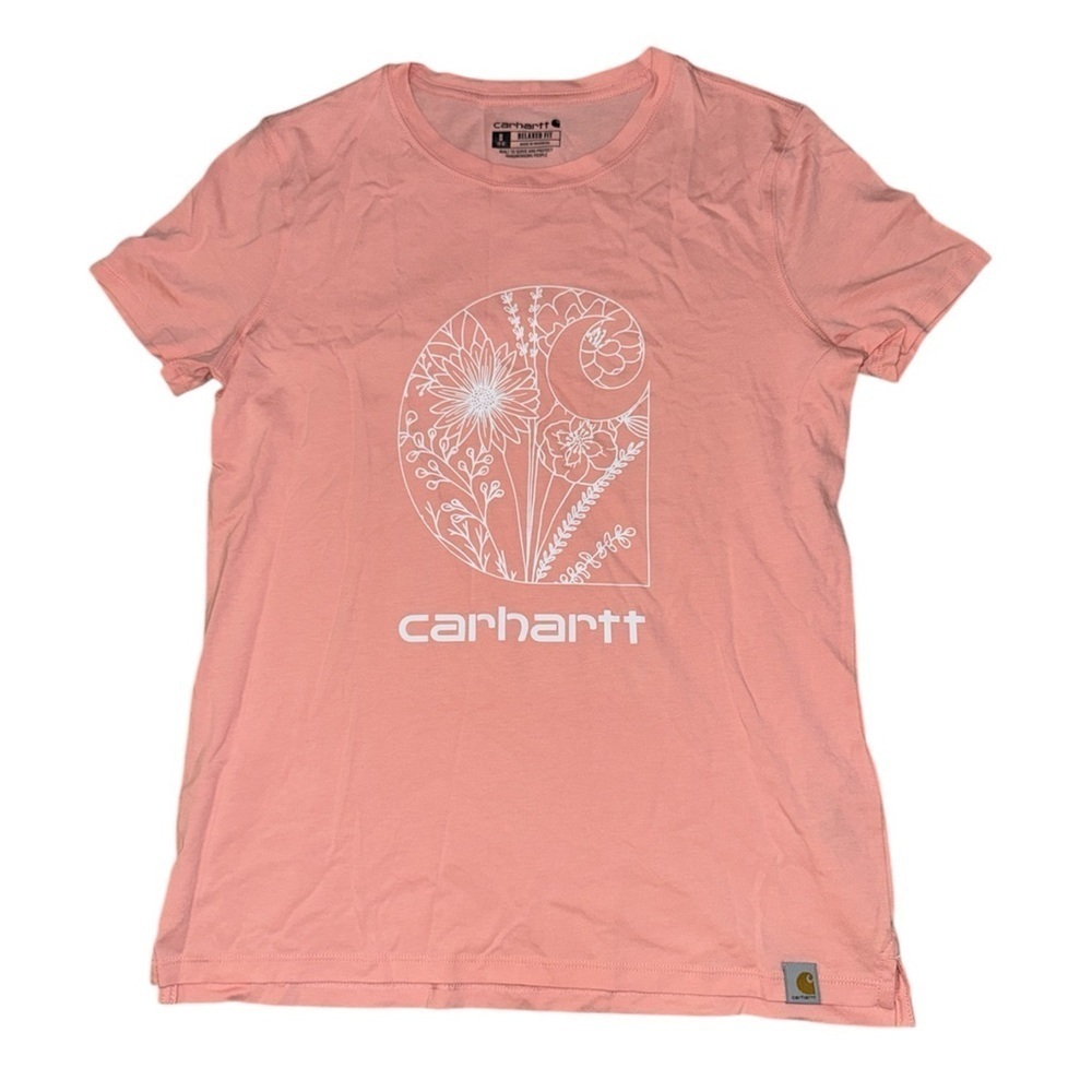 Carhartt pink white floral graphic T-shirt women’s size small